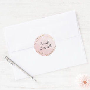 Autocollant personnalisé élégant Bat Mitzvah rose