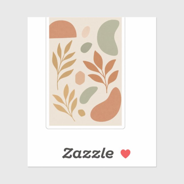 Autocollant personnalisé Feuilles pastel Boho | Bo (Feuille)