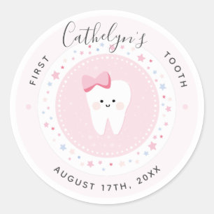 Autocollant personnalisé First Tooth Baby Girl Mil