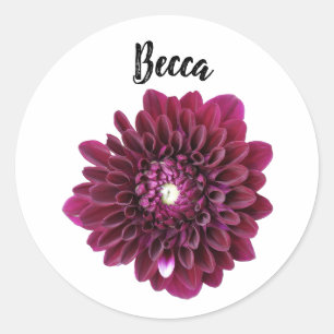 Autocollant personnalisé Fleur Dahlia violet profo