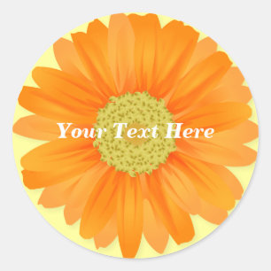 Autocollant personnalisé Gerbera Daisy Jaune & Ora