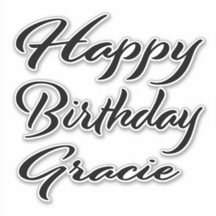 Autocollant personnalisé Gracie Nom Prénom noir An