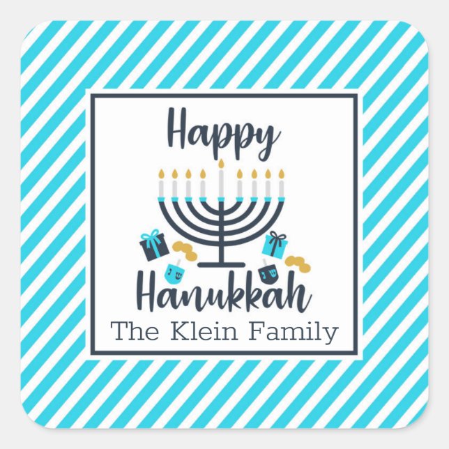 Autocollant personnalisé Hanukkah (Devant)