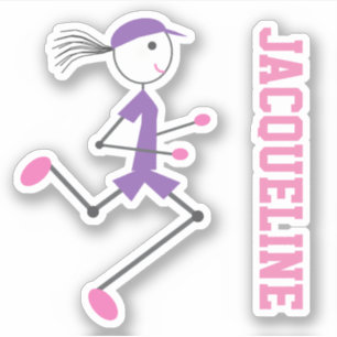 Autocollant personnalisé Lady Pink Purple