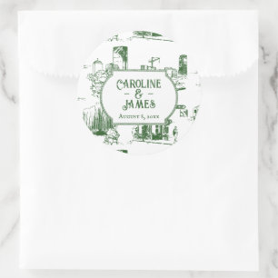 Autocollant personnalisé mariage toile de Boston v