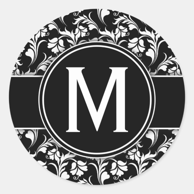 Autocollant personnalisé monogramme autocollant fl (Devant)