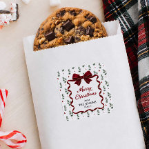 Autocollant personnalisé Noël ruban rouge