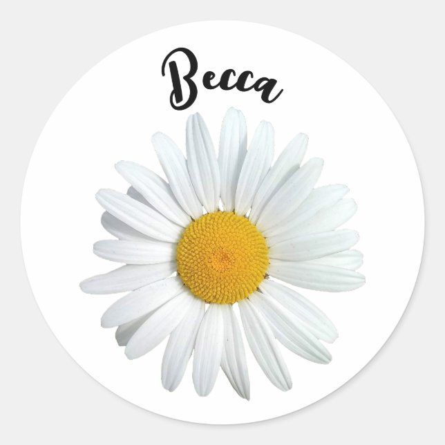Autocollant personnalisé Perky White Daisy (Devant)