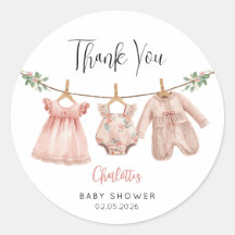 Autocollant personnalisé pour Baby Shower Fille