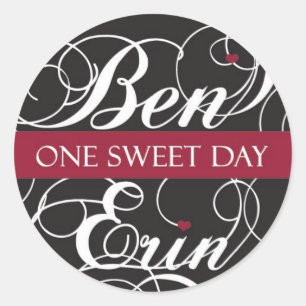 Autocollant personnalisé pour Ben & Erin (Heart2)