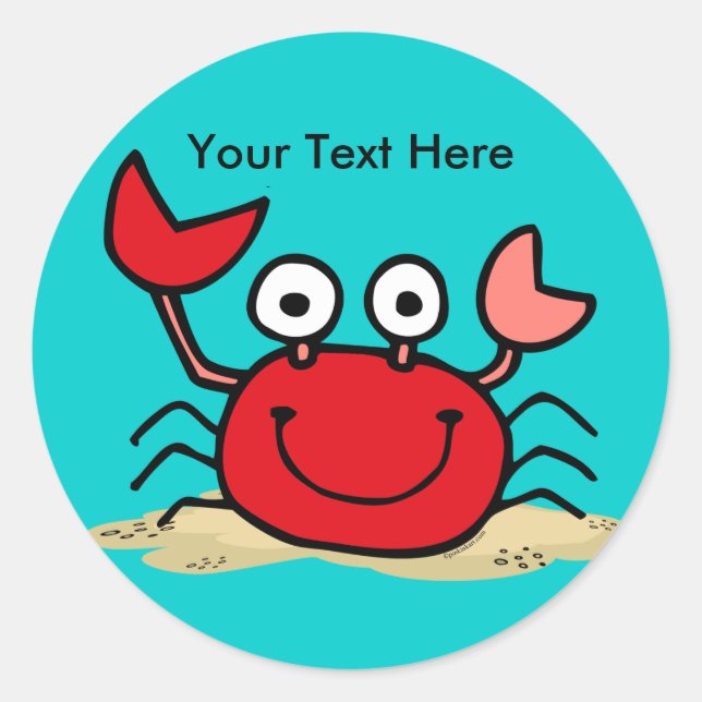 Autocollant personnalisé pour crabe trop mignon (Devant)