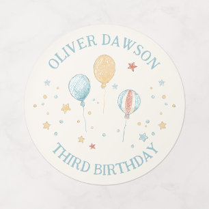 Autocollant personnalisé pour fête d'enfant Balloo