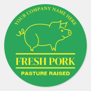 Autocollant personnalisé pour porc frais