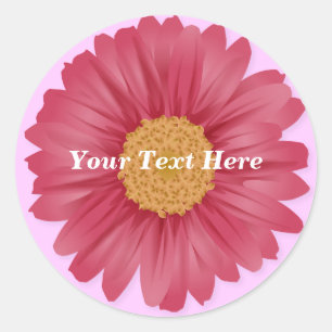 Autocollant personnalisé rose Gerbera Daisy