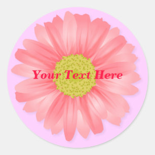 Autocollant personnalisé rose Gerbera Daisy