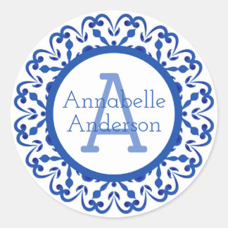 Autocollant personnalisé Talavera bleu et blanc