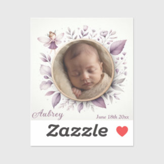 Autocollant photo bébé personnalisable avec cadre 