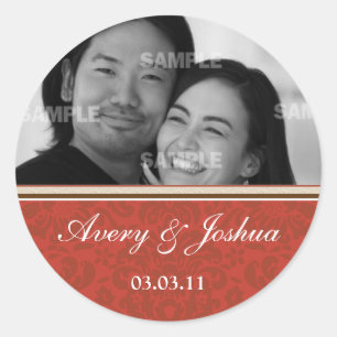 Autocollant photo Red Damask