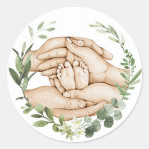 Autocollant Pieds de Bébé dans les Mains