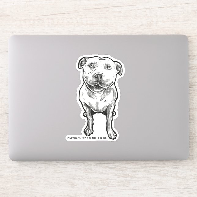 Autocollant Pittie aux yeux doux (Ordinateur)