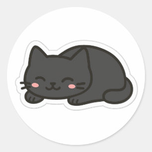 Autocollant PNG Chat Noir – Pelote de Chat Mignon