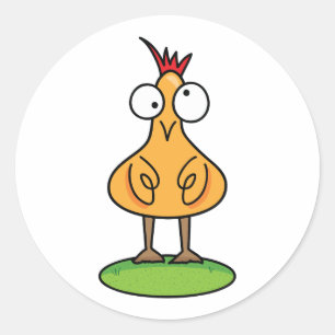Autocollant Poulet Rigolo - Drôle d'Animal de Ferm