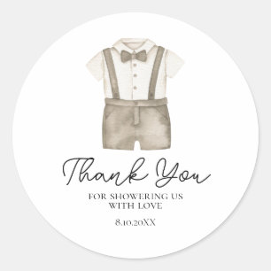 Autocollant pour Baby Shower avec Vêtements Bohème