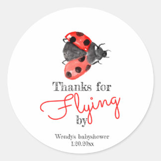 Autocollant pour baby shower coccinelle