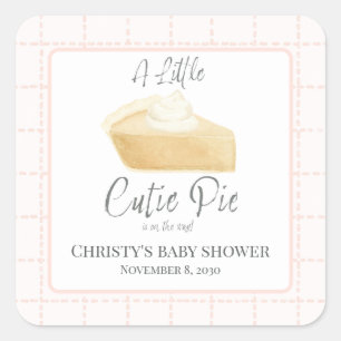 Autocollant pour Baby Shower Cutie Pie