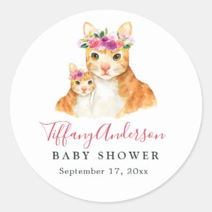 Autocollant pour Baby Shower Fleuriste Maman et Bé