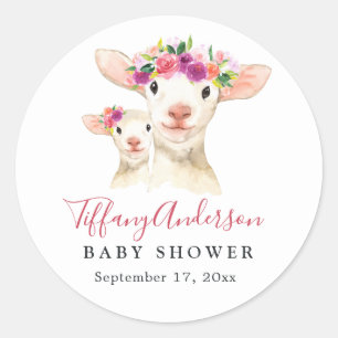 Autocollant pour Baby Shower Fleuriste Maman et Bé