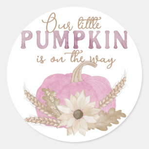 Autocollant pour Baby Shower Our Little Pumpkin Pi