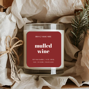 Autocollant pour Bougie de Noël Minimaliste Vin
