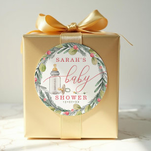 Autocollant pour cadeau de baby shower Couronne de
