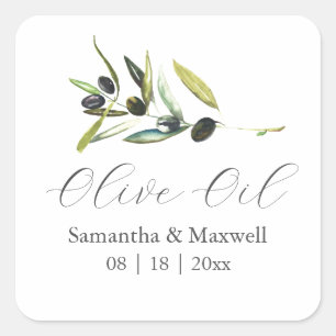 Autocollant pour cadeaux de mariage à l'huile d'ol