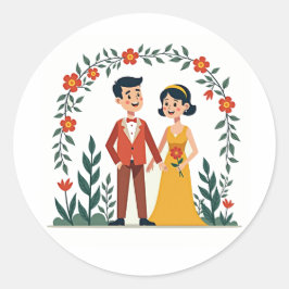 Autocollant pour couples romantiques fantaisistes
