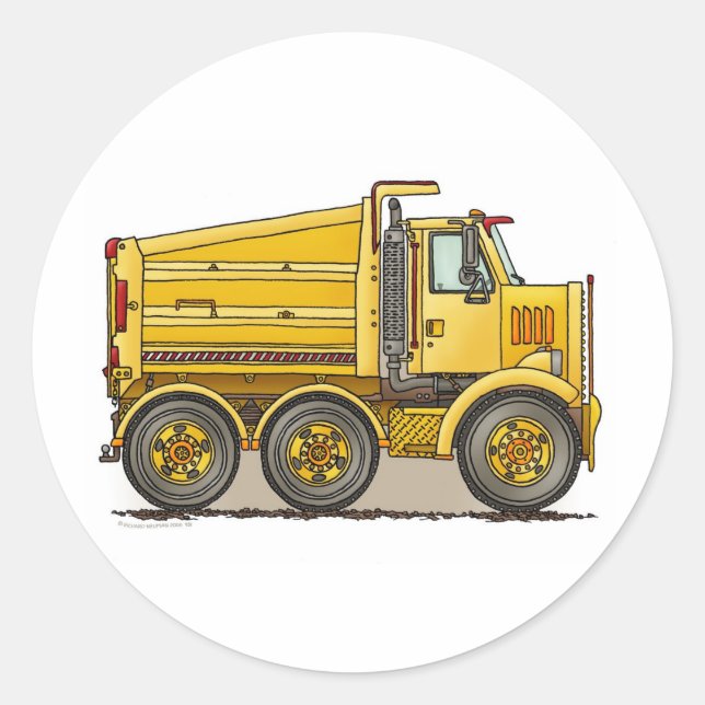 Autocollant pour enfants de camion-camion routier (Devant)
