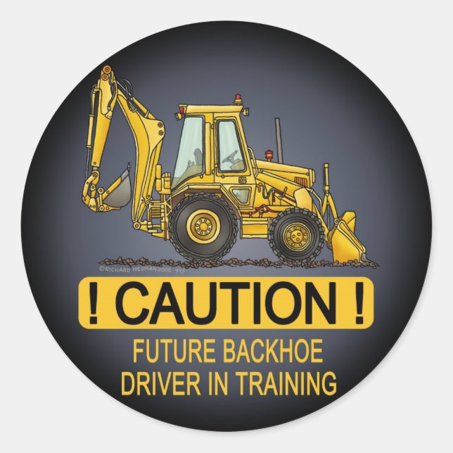 Autocollant pour enfants pour chauffeur de backhoe (Devant)