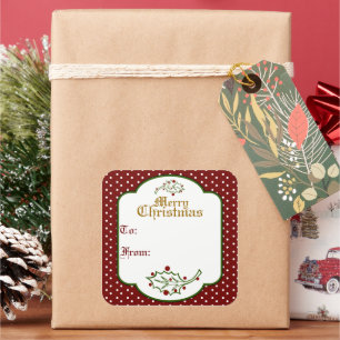 Autocollant pour étiquette de cadeau de Noël vinta