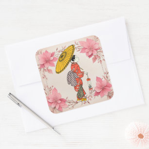 Autocollant pour femme asiatique