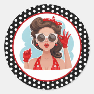 Autocollant pour femme rétro
