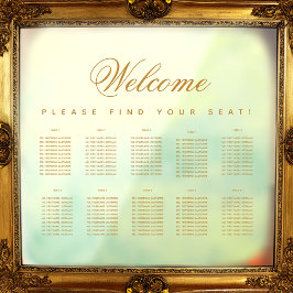Autocollant Pour Fenêtre 10 Tables Gold Transparent Seating Chart