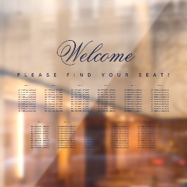 Autocollant Pour Fenêtre 11 Tableau de siège Script bleu transparent