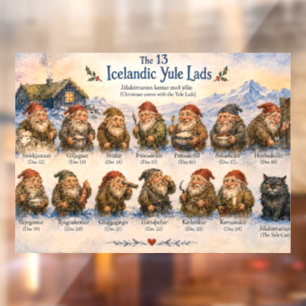 Autocollant Pour Fenêtre 13 lutins islandais Noël en Islande