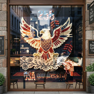 Autocollant Pour Fenêtre 250 USA Anniversaire Majestueux Aigle Ivoire Patri