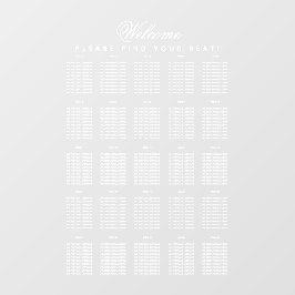 Autocollant Pour Fenêtre 25 Tableau Sièges Graphique en blanc transparent