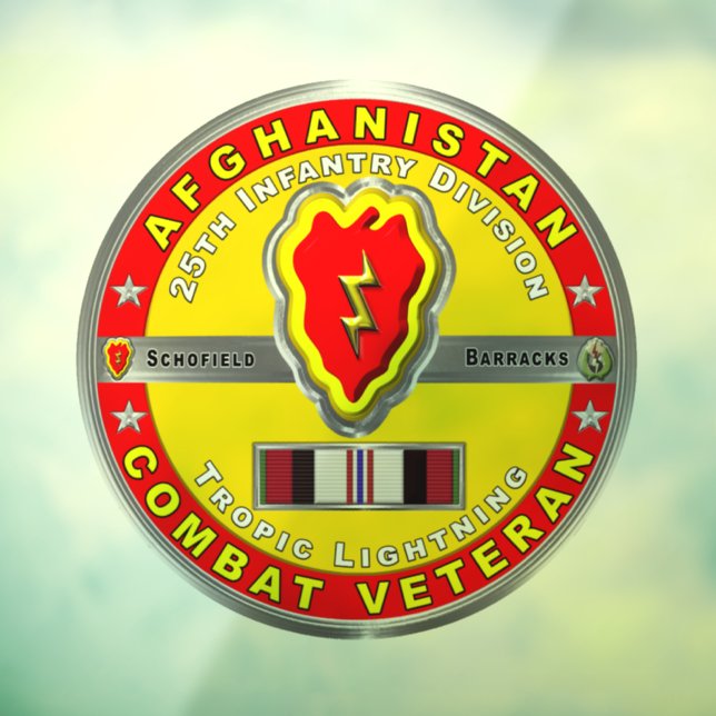Autocollant Pour Fenêtre 25e division d'infanterie "Afghanistan Vétéran" (Feuille 3)