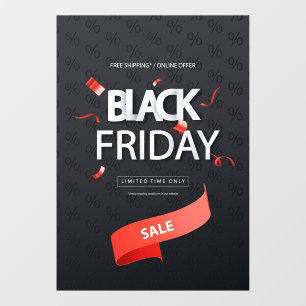 Autocollant Pour Fenêtre 28" x 40" Black Vendredi Virement Cling