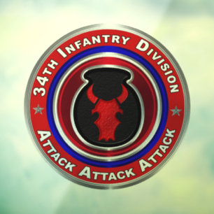 Autocollant Pour Fenêtre 34e division d'infanterie 