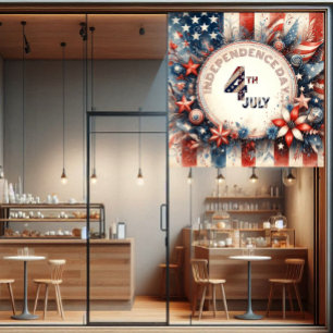 Autocollant Pour Fenêtre 4 juillet Fête de l'indépendance américaine Étoile
